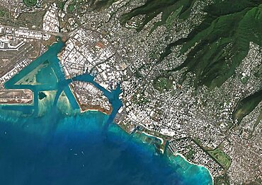 Color satellite image of Honolulu, Hawaii, United States. Image collected on May 05, 2020 by Sentinel-2 satellites.