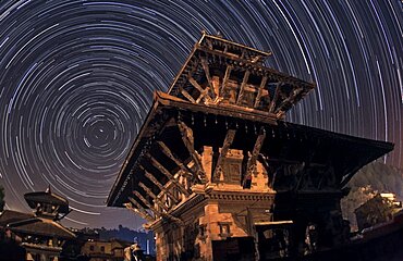 Stars and Indreshwar Temple, Nepal