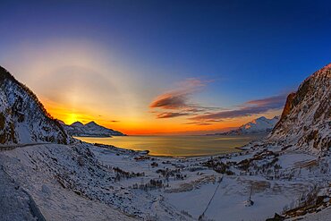 Solar Halo and Sun Pillar, Norway