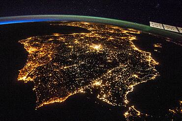 Spain at Night from Space