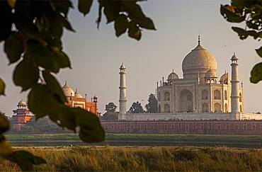 Taj Mahal, from Yamuna river, UNESCO World Heritage Site, Agra, Uttar Pradesh, India