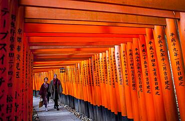 Torii gates at Fushimi Inari-Taisha sanctuary,Kyoto, Japan