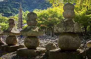 Adashino Nenbutsu dera temple, Arashiyama Sagano area,Kyoto. Kansai, Japan.