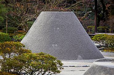 Zen garden symbolizing Mount Fuji and the sea, in Ginkaku ji temple, Kyoto, Kansai, Japan