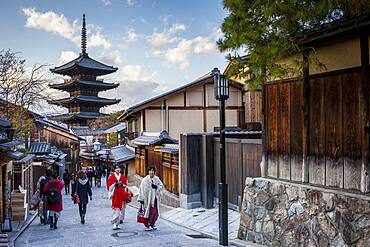 Sanneizaka street and Yasaka Pagoda, Gion district, Kyoto, Japan.