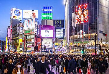 Scramble Kousaten crossing in Hachiko square, Shibuya, Tokyo, Japan