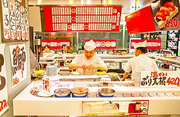 Sushi restaurant, Shinjuku,Tokyo, Japan