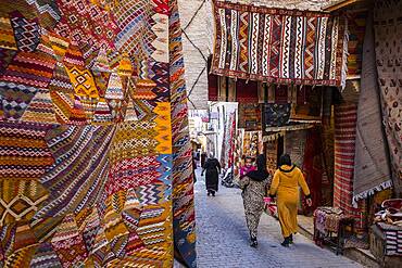 Carpet shop, in Talaa Kebira street,medina, Fez. Morocco