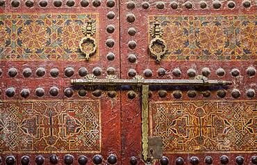 Detail, Door of Zaouia Sidi Ahmed Tijani, medina, Fez.Morocco