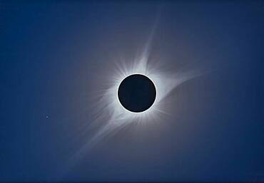 A composite of the August 21, 2017 total solar eclipse assembled using the HDR program Photomatix Pro v6.