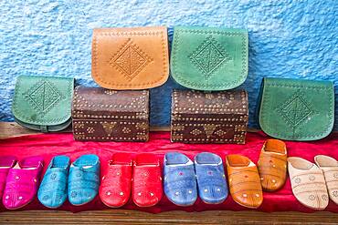 Souvenir shop, street market, in  Kasbah of the Udayas, Rabat. Morocco