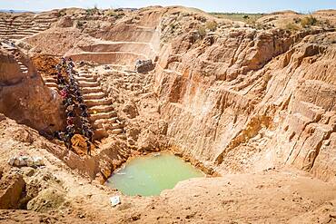 laborers digging for sapphires in the mines of Ilakaka in Madagascar