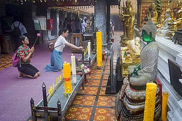 People praying, Wat Phra That Doi Suthep Temple of Chiang Mai, Thailand