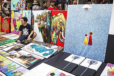 Paintings, Sunday evening market or walking street, Chiang Mai, Thailand