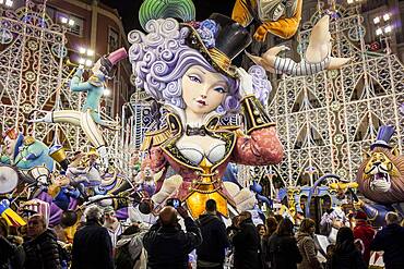 Falla Sueca-Literato Azorín, Fallas festival,Valencia,Spain