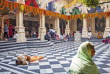 Praying, ISKCON temple, Sri Krishna Balaram Mandir,Vrindavan,Mathura, Uttar Pradesh, India