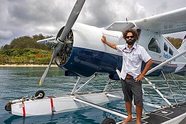 Pacific Island Air flight company in Fiji. Boat plane off West coast of Viti Levu, Fiji, Pacific Islands, Pacific