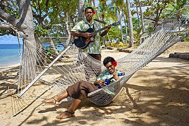 Tradtional Fijian songs and music in Malolo Island Resort and Likuliku Resort, Mamanucas island group Fiji