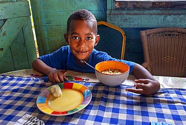 Boy, Local people living in Solevu island and Yaro island in Malolo Island Mamanucas island group Fiji