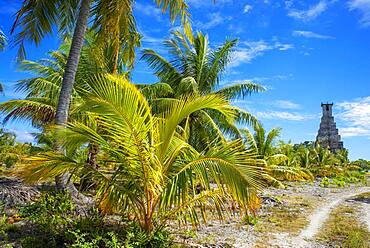 Fakarava lighthouse, Tuamotus Archipelago French Polynesia, Tuamotu Islands, South Pacific.