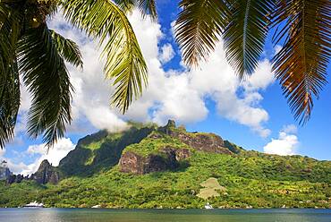 Hanse explorer private cruise anchored in Moorea, French Polynesia, Society Islands, South Pacific.