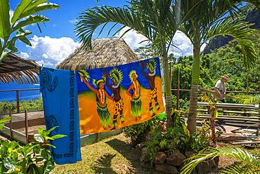 Colourful Polynesian Pareo or Sarong for Sale in a Tourist Gift Shop in Vaitape, Bora Bora, French Polynesia