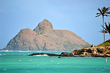 Mokulua Island, view from Kailua Beach, Oahu, Hawaii, USA