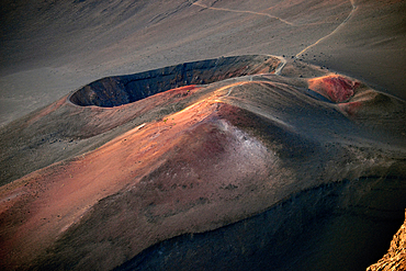 Cinder cones inside the Haleakala crater, Maui, Hawaii, USA