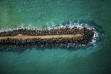 Aerial view of Jetty at Fingal Head in New South Wales.