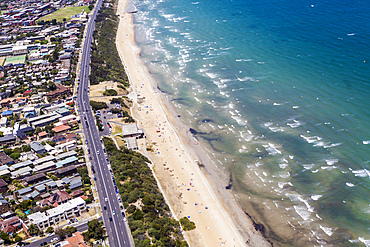 Aerial view of Mentone Beach, Melbourne, Australia