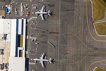 Aerial view of Gold Coast Airport (OOL) with Jetstar aircraft in view.