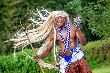 Intore Traditional dance performed outdoors near Volcanoes National Park in Rwanda