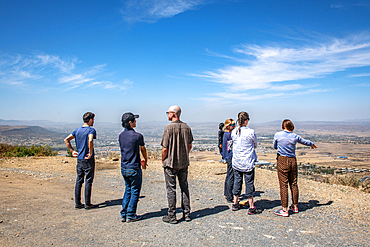 Tourist overlooking the Danakil Depression, Ethiopia