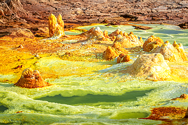 Dallol hydrothermal hot springs in the Danakil depression at the Afar Triangle, Ethiopia