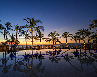 Sunset at Marival Emotions Resort in Nuevo Vallarta, Riviera Nayarit, Mexico.