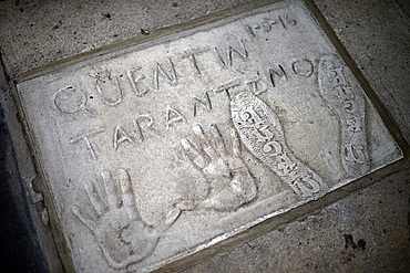 Quentin Tarantino¥s prints in Grauman's Chinese Theatre, Hollywood Boulevard.