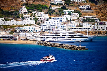 View of Mykonos from cruise ship