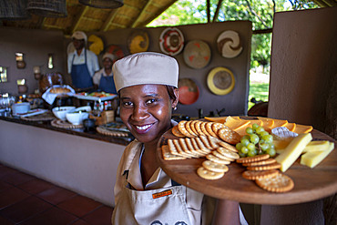 Reestaurant at Mashatu Lounge Main Camp, Mashatu Game Reserve, Tuli Block, Botswana, Africa