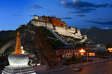 Potala palace, former Dalai Lama residence in Lhasa in Tibet. The Potala Palace is a dzong fortress in the city of Lhasa, in Tibet. It was the winter palace of the Dalai Lamas from 1649 to 1959, has been a museum since then, and is a World Heritage Site since 1994.