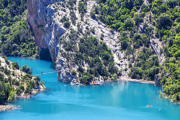 Congost de Mont-Rebei in the Pre-Pyrenees of Lleida, Catalonia. Serra del Montsec, La Noguera, Lleida, Spain

The Montrebei Gorge (in Catalan Congost de Mont-Rebei) is a place that is located between the provinces of Huesca and Lv©rida (Spain), between the regions of Ribagorza and Pallars JussvÜ. It is constituted in the narrowest part by which the Noguera Ribagorzana river, which constitutes the natural border between Aragon and Catalonia, crosses the Montsec mountain range, walls in vertical fall of more than 500 meters and a width at its minimum point of 20 meters . The Catalan part is part of the Noguera Nature Reserve. It is within the Sierra del Montsec Natural Interest Area.