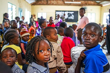 Inside primary and second school in a small village near Kitui city in the Kamba country in Kenya, Africa.