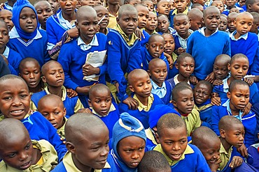 Outside primary and second school in a small village near Kitui city in the Kamba country in Kenya, Africa.