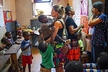 School for children to learn. Afrikable spanish NGO in Lamu island Kenya. This association tries to empower women who have been victims of abuse. By making souvenirs that are later sold in the village store and the schooling of their children.