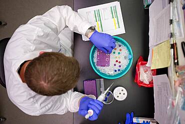 Scientist doing an experiment in a lab