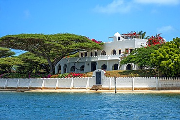 Nice houses and hotels in Shela beach in the south of Lamu island archipelago in Kenya. Mick Jagger and Madonna house.