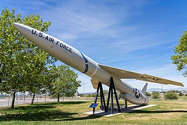 A Northrop SM-62 Snark ground-launched nuclear cruise missile in the Hill Aerospace Museum