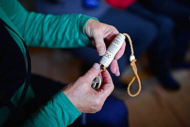 Traditional S?mi arts and crafts. Inside the home of Tuula Airamo, a S?mi descendant, and Reindeer farmer, by Muttus Lake. Inari, Lapland, Finland