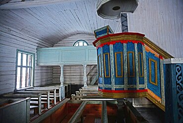 Lake Pielpaj‰rvi Wilderness Church, oldest S?mi church still in use in Inari Municipality, Lapland, Finland