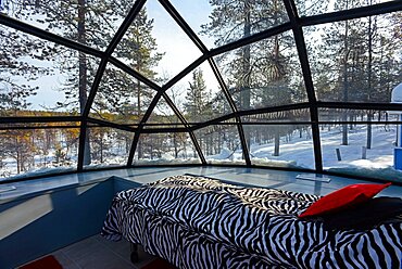 Glass Igloos at Kakslauttanen Arctic Resort in Saariselka, Finland