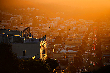 View of San Francisco at sunset,